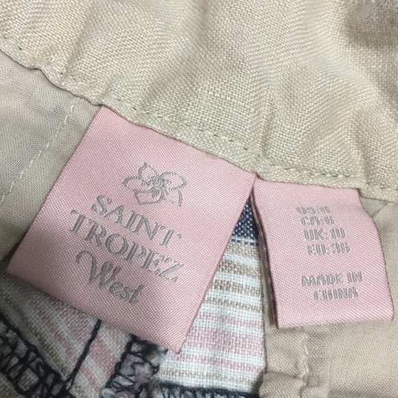 Saint Tropez West, Striped linen/cotton shorts. Size US 6 - Picture 9 of 10